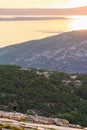 woman look out over the mountains at sunrise Royalty Free Stock Photo