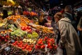 Woman looking at fruit in market