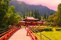 Woman looking at the magnificent buddha temple