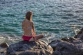 Woman looking at ocean