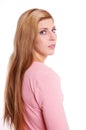 Woman looking over shoulder Royalty Free Stock Photo