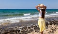 A woman is looking at the sea Royalty Free Stock Photo