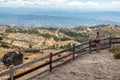 Woman looking at the Serra da Estrela Natural Park, Portugal