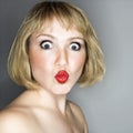 Woman looking surprised. Royalty Free Stock Photo