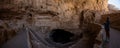 Woman Looks Down Into Carlsbad Caverns Entrance Royalty Free Stock Photo