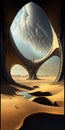 Fractal Oasis: A Stunning Circular Structure in the Heart of the Desert Royalty Free Stock Photo