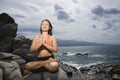 Woman in lotus pose