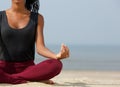 Woman in lotus position