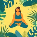 Woman in lotus yoga ardha padmasana asana pose