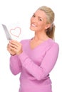 Woman with love letter Royalty Free Stock Photo