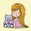 Woman lover with teddy bear Royalty Free Stock Photo