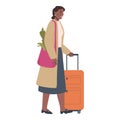 Woman with luggage going on trip