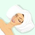 Woman lying with closed eyes in spa Royalty Free Stock Photo