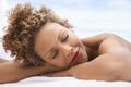 Woman Lying On Massage Table Royalty Free Stock Photo