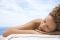 Woman Lying On Massage Table Royalty Free Stock Photo