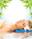 Woman lying in water Royalty Free Stock Photo