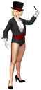 Woman Magician Cartoon Illustration Isolated