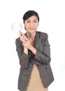 Woman and magnifying Royalty Free Stock Photo