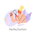 Woman with magnifying glass flat style, vector illustration