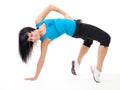 Woman make flexibility exercise