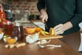 Woman make fruit for ilness