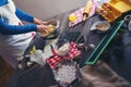 Woman make ginger bread for Christmas Royalty Free Stock Photo