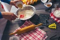 Woman make ginger bread for Christmas Royalty Free Stock Photo