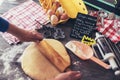 Woman make ginger bread for Christmas Royalty Free Stock Photo