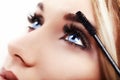 Woman Make-up Applying closeup. Eyeliner