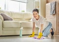 Woman makes cleaning Royalty Free Stock Photo