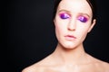 Woman with Makeup. Eyes Closed Royalty Free Stock Photo