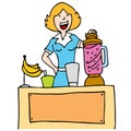 Woman Making a Banana Smoothie