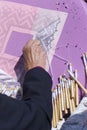 Woman Making Bobbin Lace. Royalty Free Stock Photo