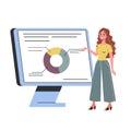 Woman making business presentation and pointing at the graph Royalty Free Stock Photo