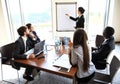 Woman making business presentation to a group Royalty Free Stock Photo