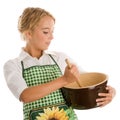 Woman making cake Royalty Free Stock Photo