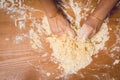 Woman making cake