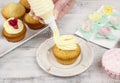 Woman making cupcakes Royalty Free Stock Photo