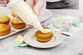 Woman making cupcakes Royalty Free Stock Photo
