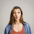 Woman making pout Royalty Free Stock Photo