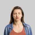 Woman making pout Royalty Free Stock Photo