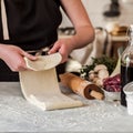 A Woman Making Puff Pastry Dough