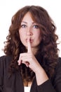Woman Making Silence Gesture Royalty Free Stock Photo
