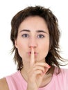 Woman Making Silence Gesture