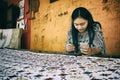 Woman Making Traditional Handprinted Batik Royalty Free Stock Photo