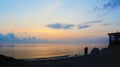 Romantic sunrise on the Portonovo beach