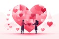 Woman man background day heart card happy couple holiday valentine romantic love romance Royalty Free Stock Photo