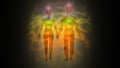 Woman and man energy body, aura, chakras