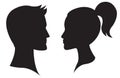 Man and Woman Face Profile Royalty Free Stock Photo