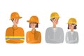 Woman man firefighter and builders vector design